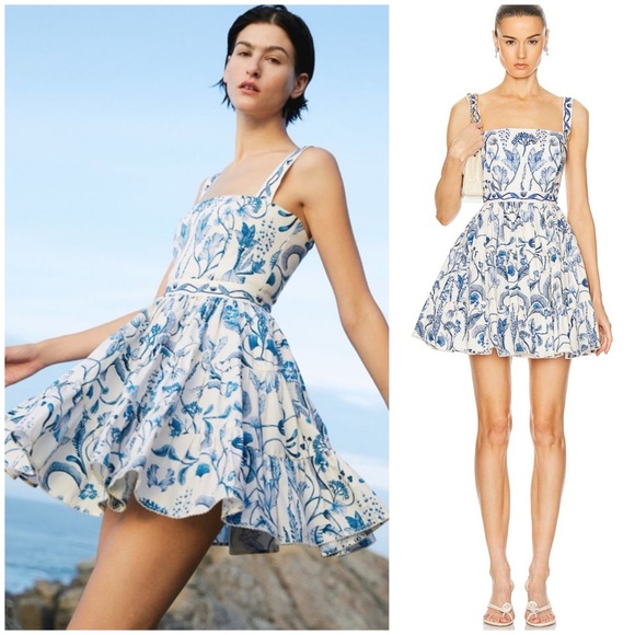 AGUA BY AGUA BENDITA Lima Mini Floral Dress SZ L - Picture 2 of 15